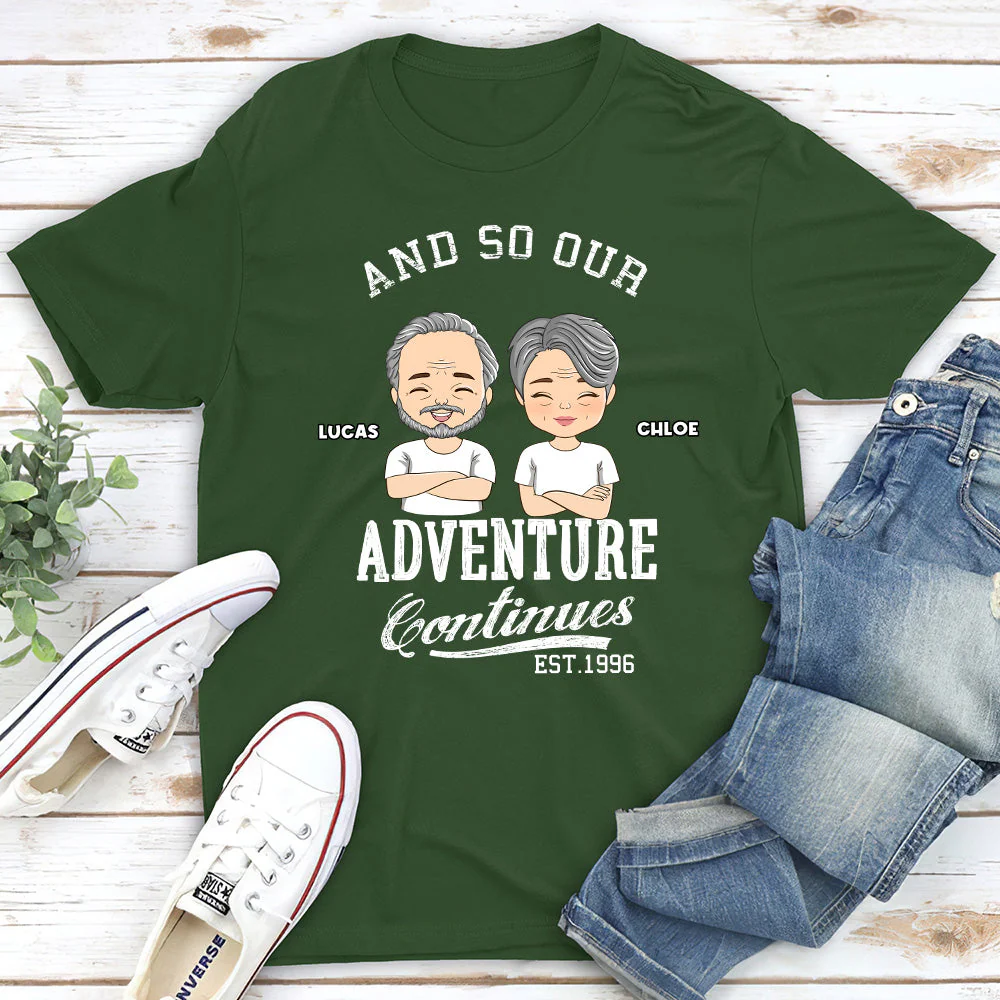 The Adventure Continues - Personalized Custom Classic T-shirt - Image 3