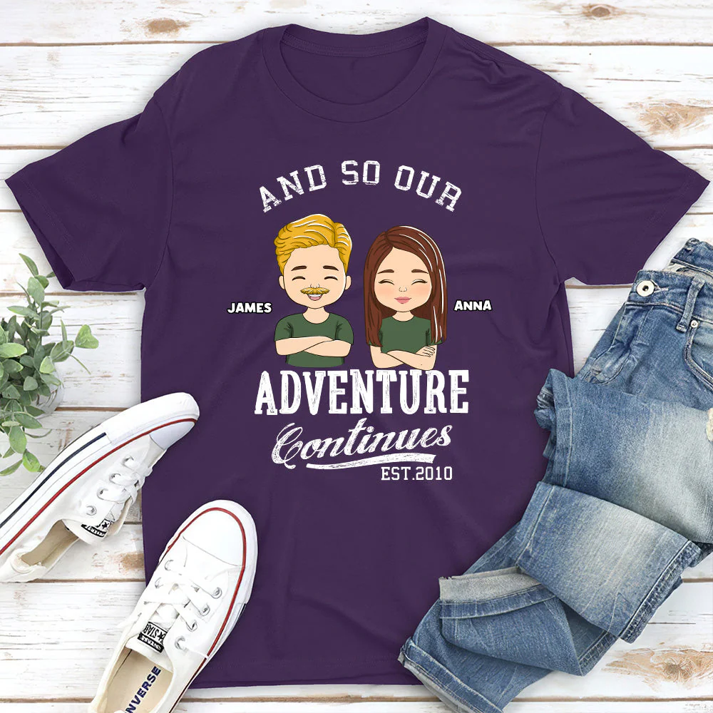 The Adventure Continues - Personalized Custom Classic T-shirt - Image 5