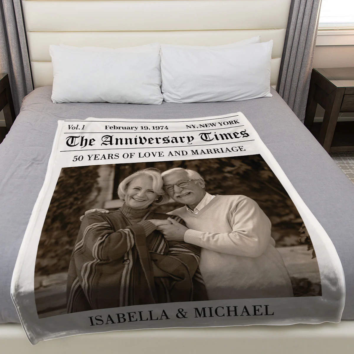 The Anniversary Times - Personalized Custom Fleece Blanket - Image 3