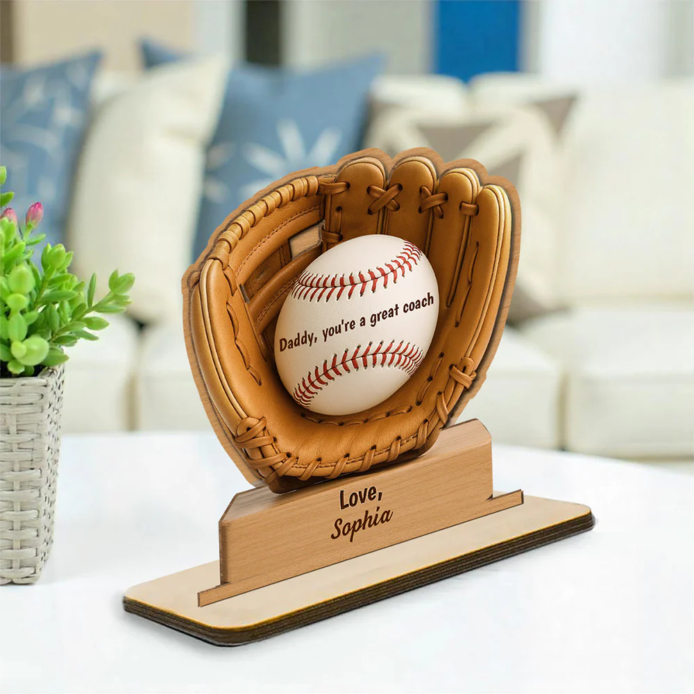The Best Coach - Personalized Custom 2-Layer Wood Plaque With Flat Base - Image 3