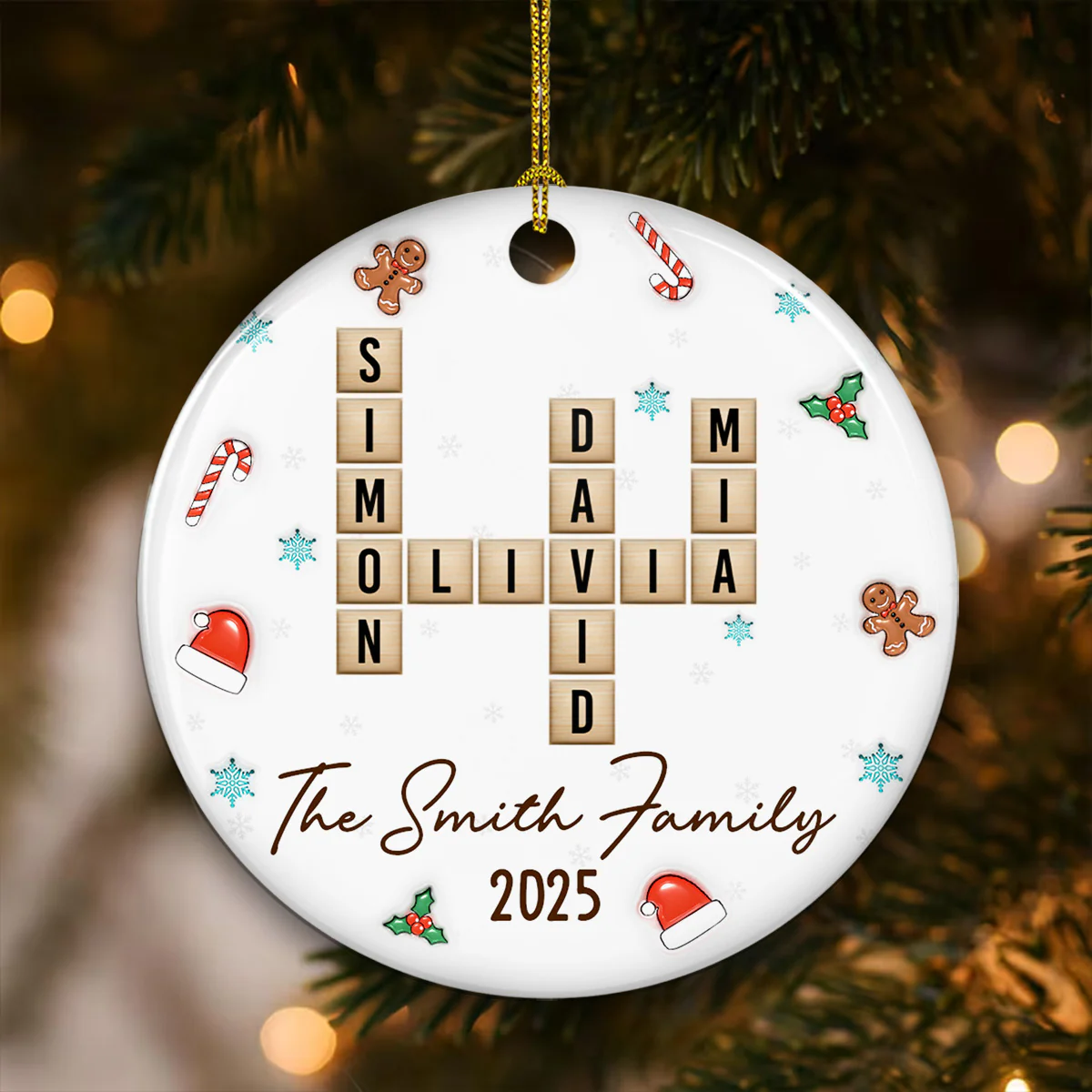 The Best Crossword We Ever Made - Personalized Custom 3D Inflated Effect Ceramic Ornament - Image 3