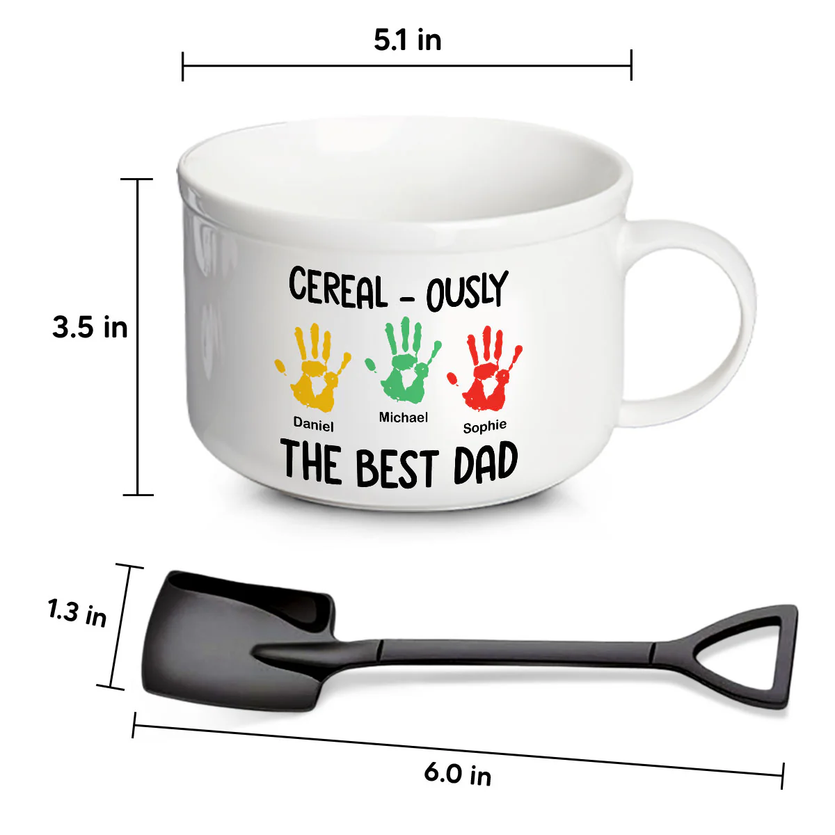 The Best Dad - Personalized Custom Ceramic Bowl - Image 4