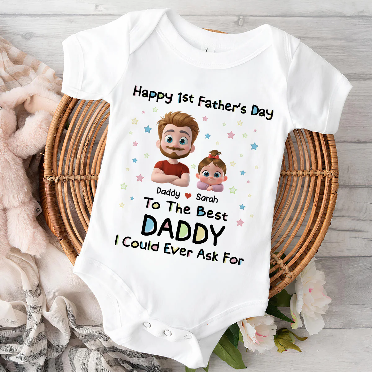 The Best Daddy - Personalized Custom Baby Onesie - Image 3