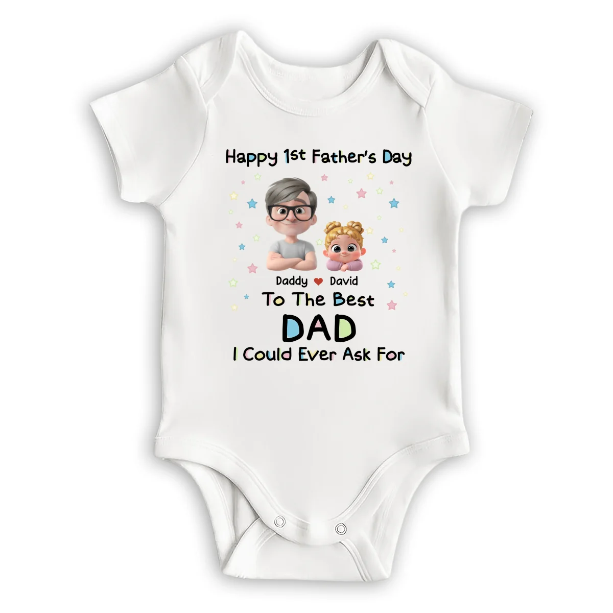 The Best Daddy - Personalized Custom Baby Onesie - Image 7
