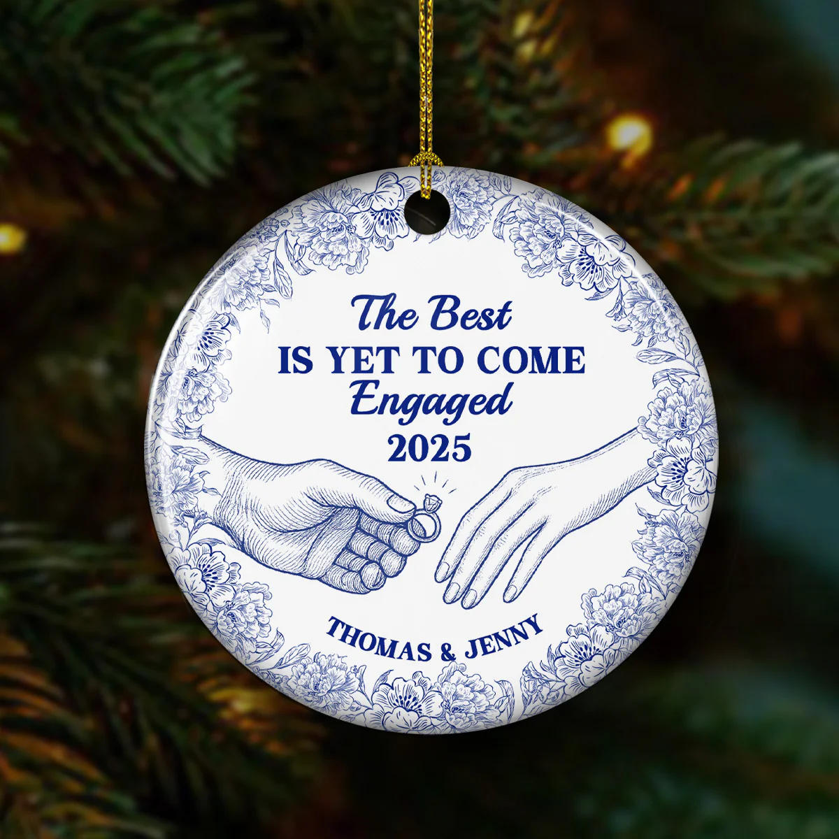 The Best Is Yet Ahead - Personalized Custom Ceramic Ornament - Image 2