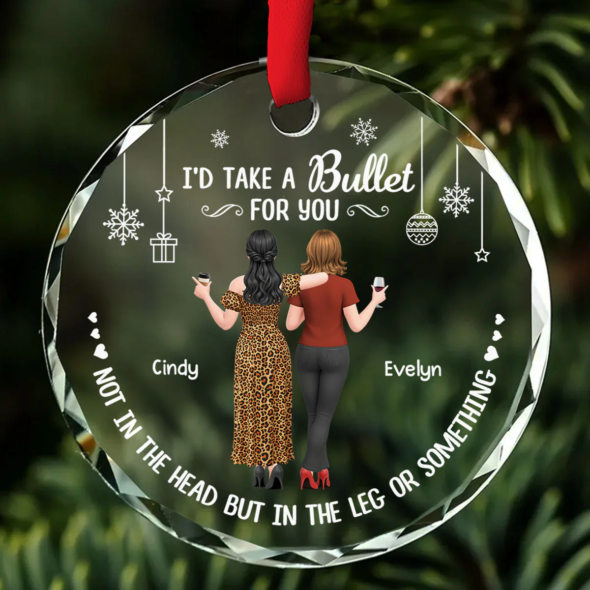 The Best Kind Of Friendship - Personalized Custom Glass Ornament