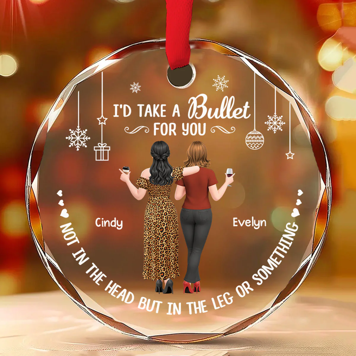 The Best Kind Of Friendship - Personalized Custom Glass Ornament - Image 2