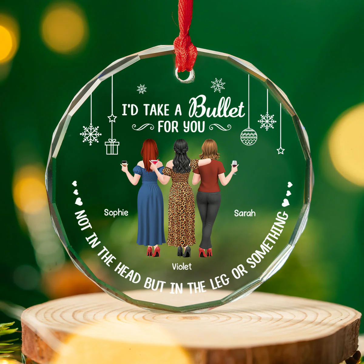 The Best Kind Of Friendship - Personalized Custom Glass Ornament - Image 3