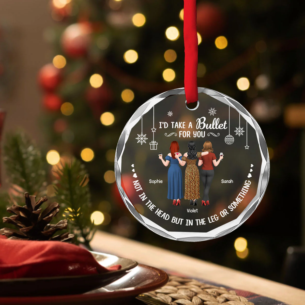 The Best Kind Of Friendship - Personalized Custom Glass Ornament - Image 4