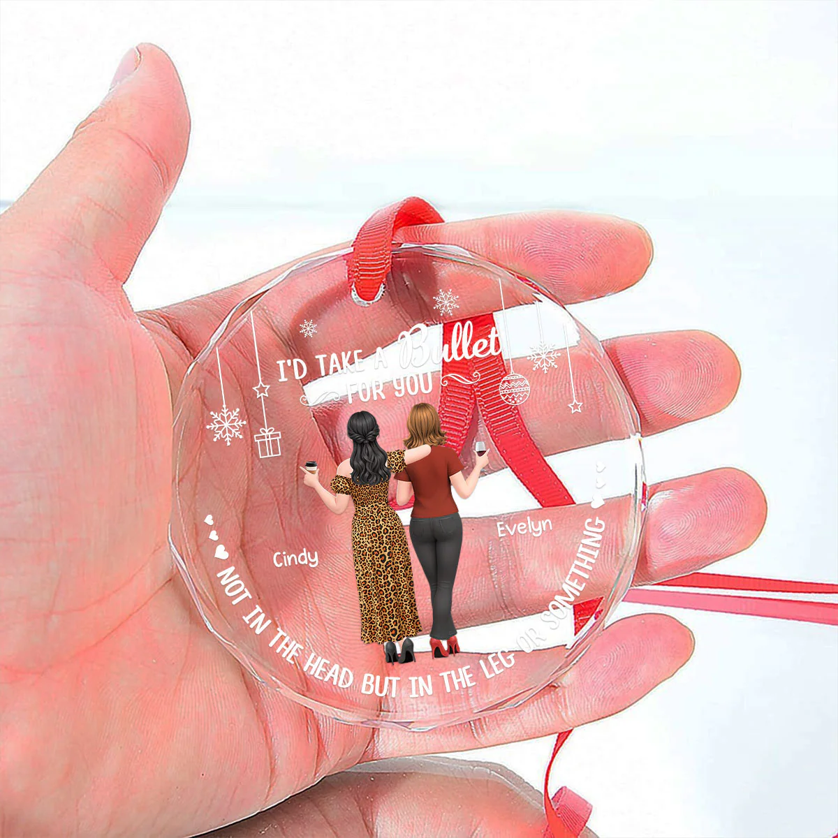 The Best Kind Of Friendship - Personalized Custom Glass Ornament - Image 5
