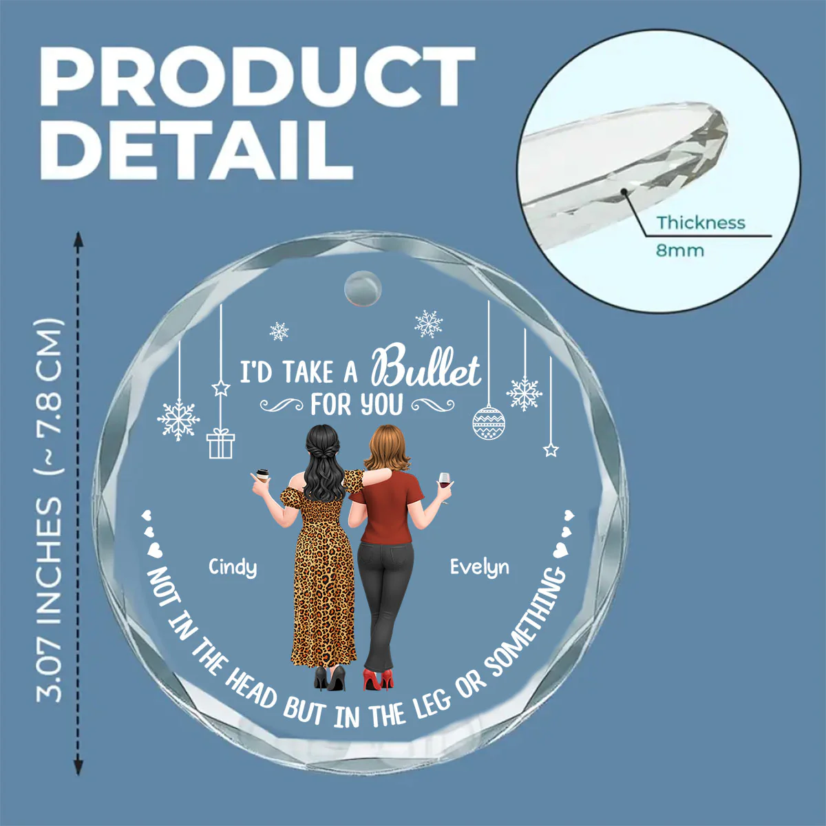The Best Kind Of Friendship - Personalized Custom Glass Ornament - Image 6