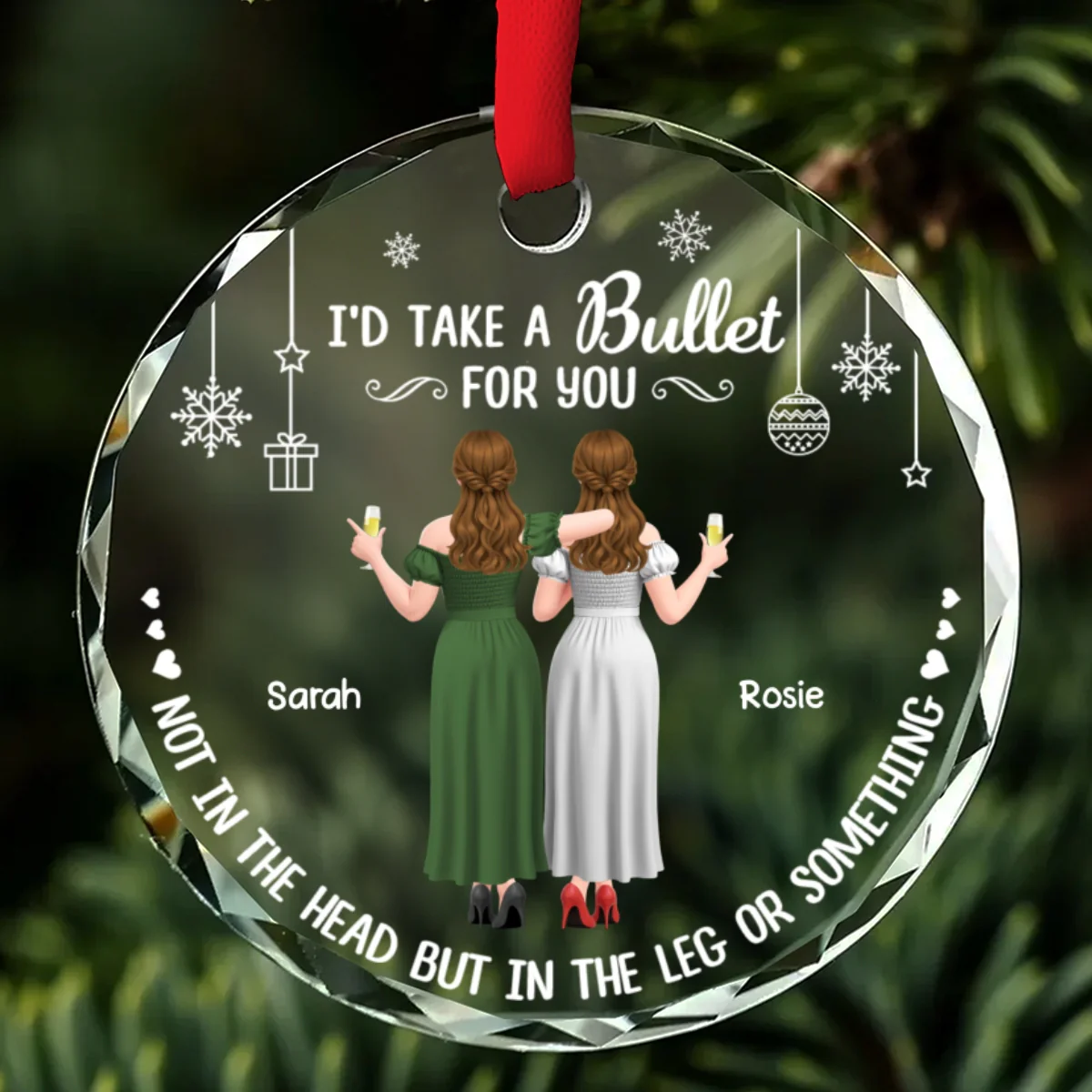 The Best Kind Of Friendship - Personalized Custom Glass Ornament - Image 7