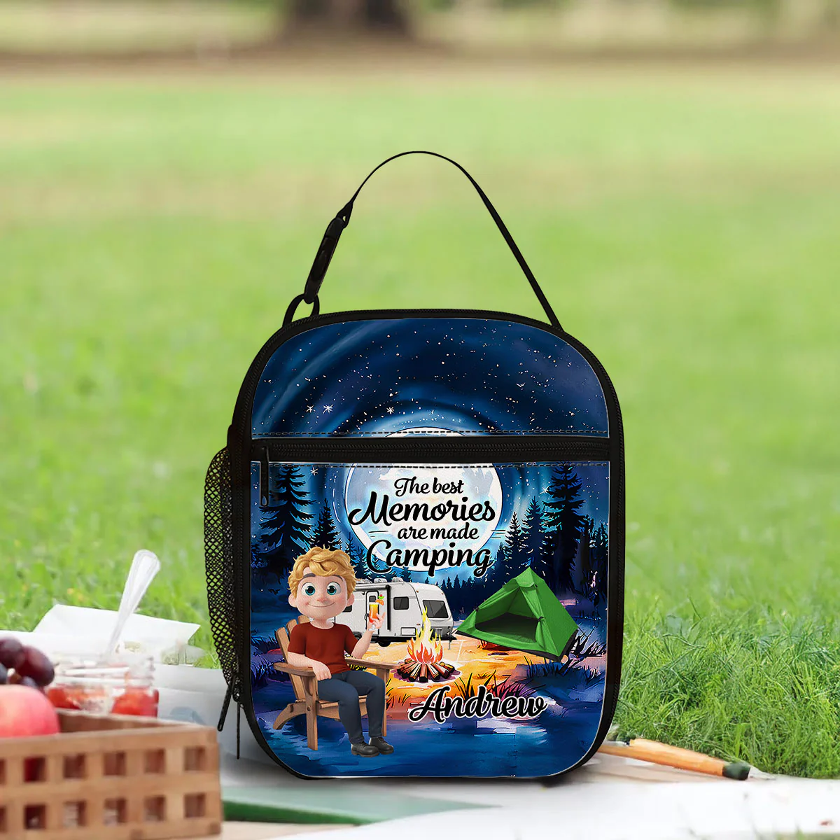 The Best Memories Are Made Camping - Personalized Custom Insulated Lunch Bag - Image 4