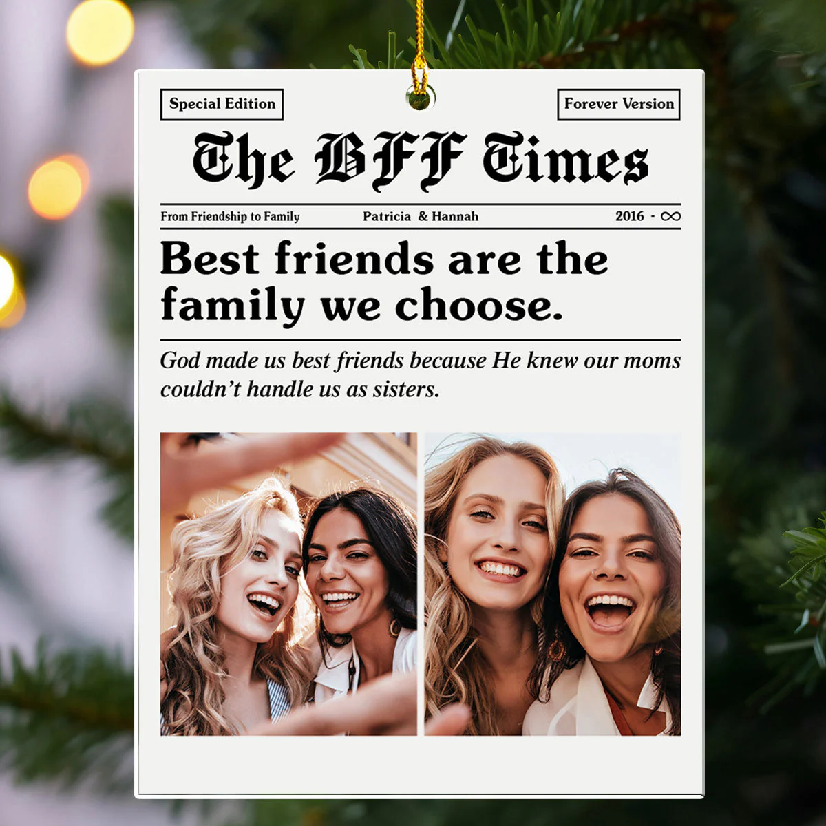 The BFF Times - Personalized Custom Acrylic Ornament - Image 6