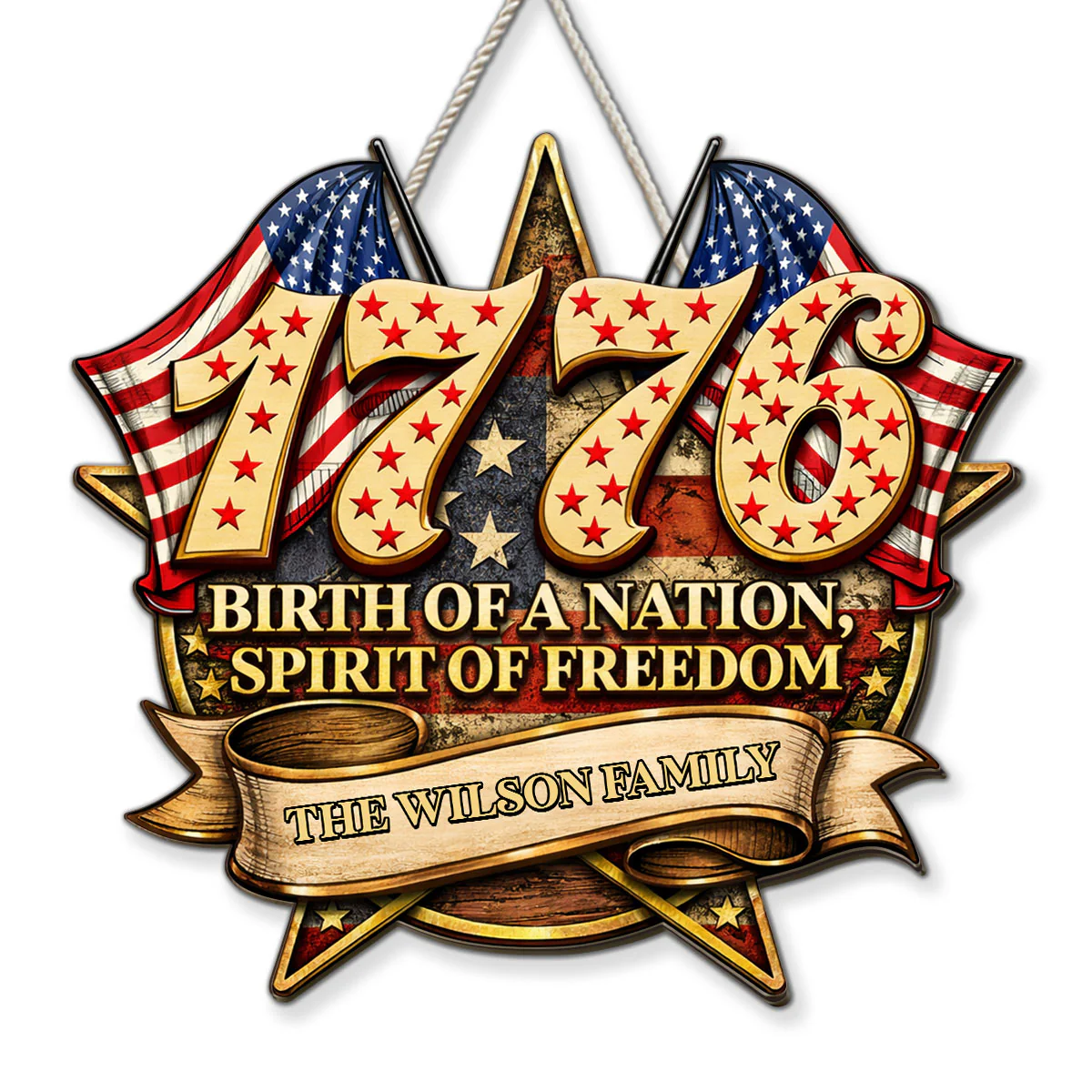 The Birth Of The Nation - Personalized Custom Wood Sign