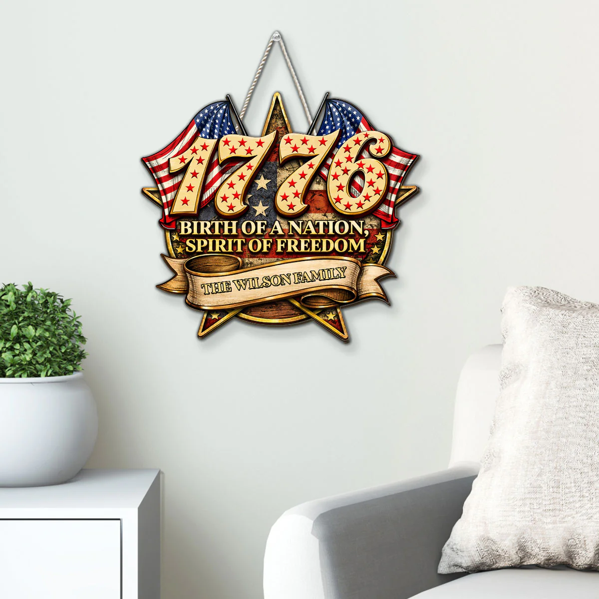 The Birth Of The Nation - Personalized Custom Wood Sign - Image 3
