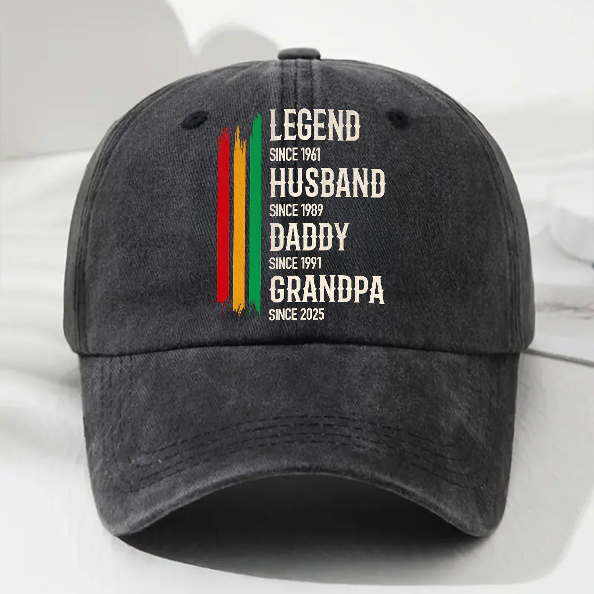 The Black Legend - Personalized Custom Vintage Washed Denim Cap