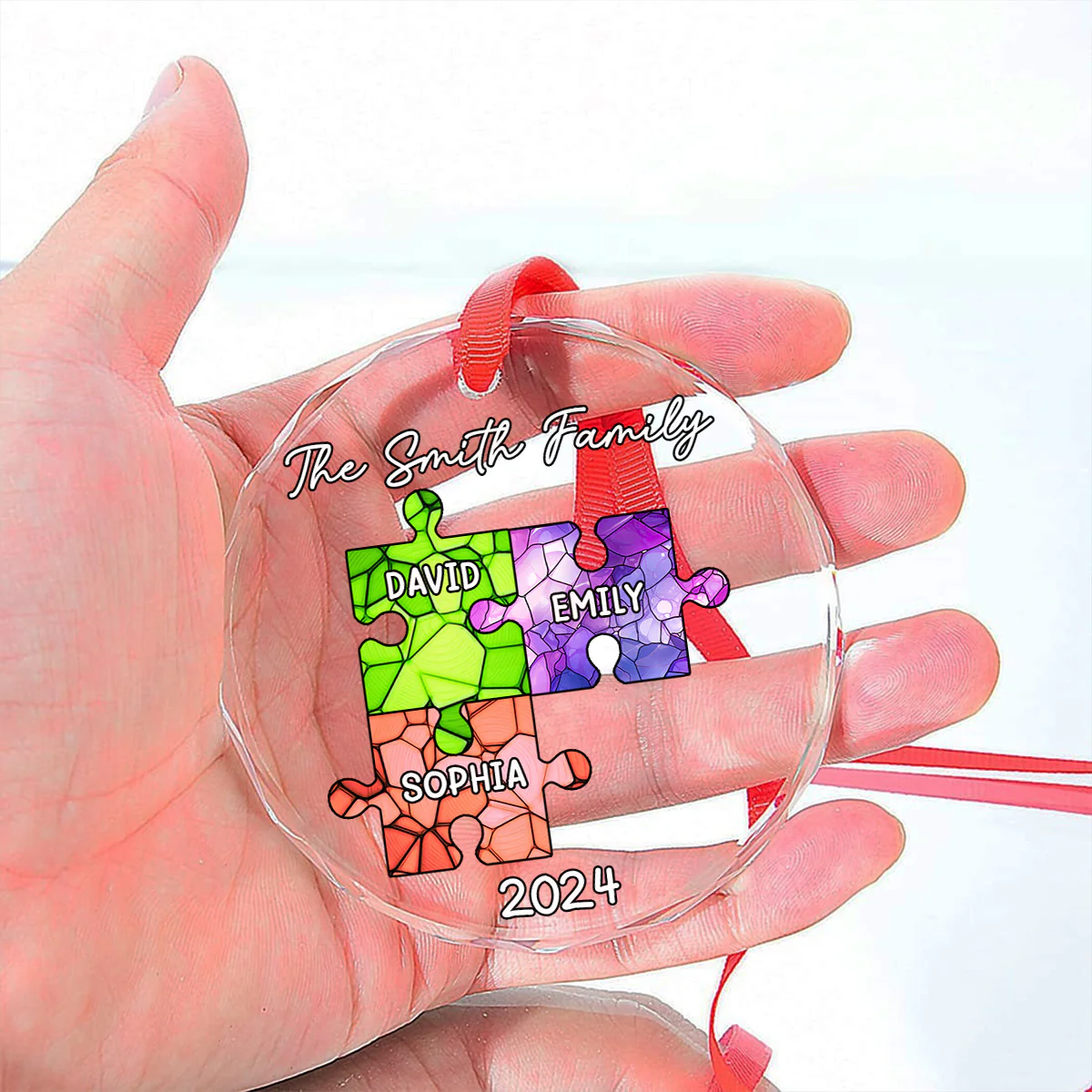 The Bond Never Broken - Personalized Custom Glass Ornament - Image 3