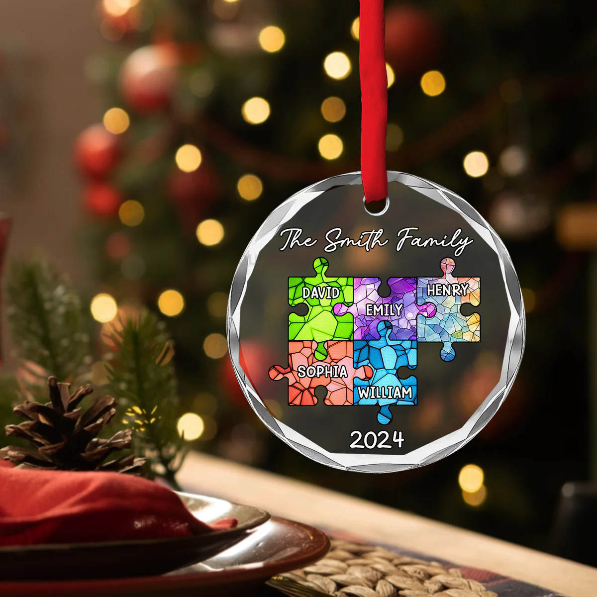 The Bond Never Broken - Personalized Custom Glass Ornament - Image 4