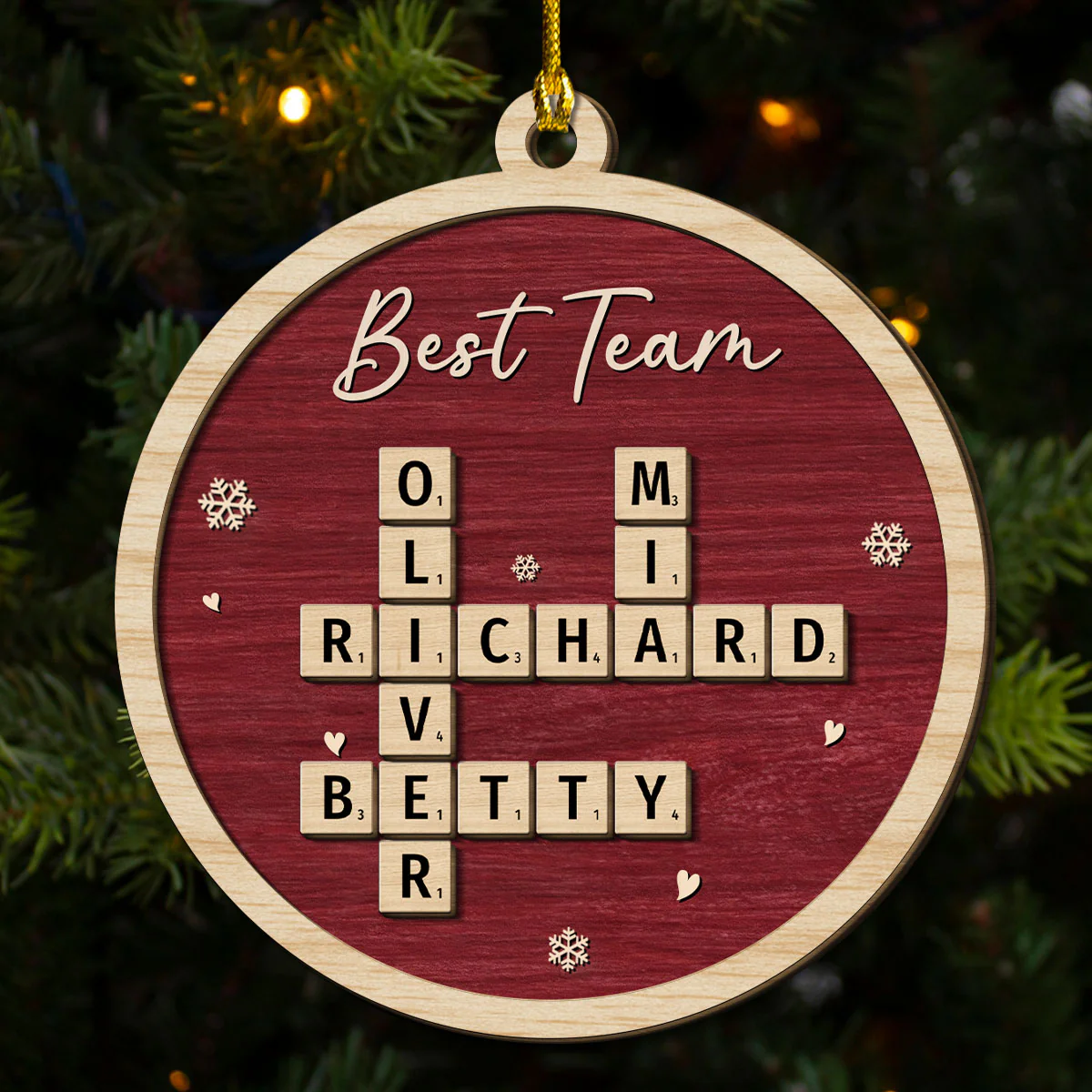 The Bonds We Share - Personalized Custom Freeshape 2-layered Wood Ornament - Image 2