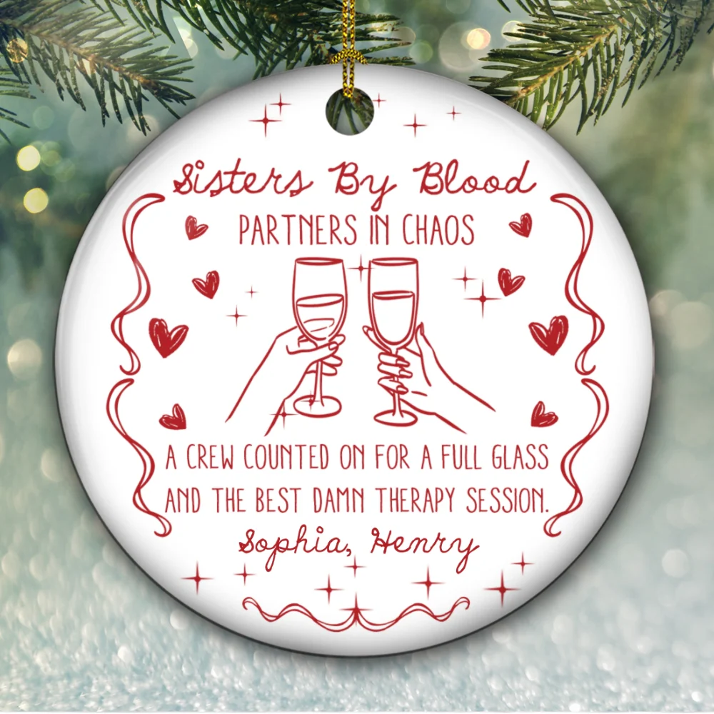 The Boozy Sisterhood - Personalized Custom Ceramic Ornament - Image 6