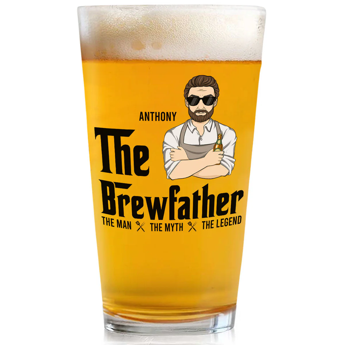 The Brewfather - Personalized Custom Beer Glass