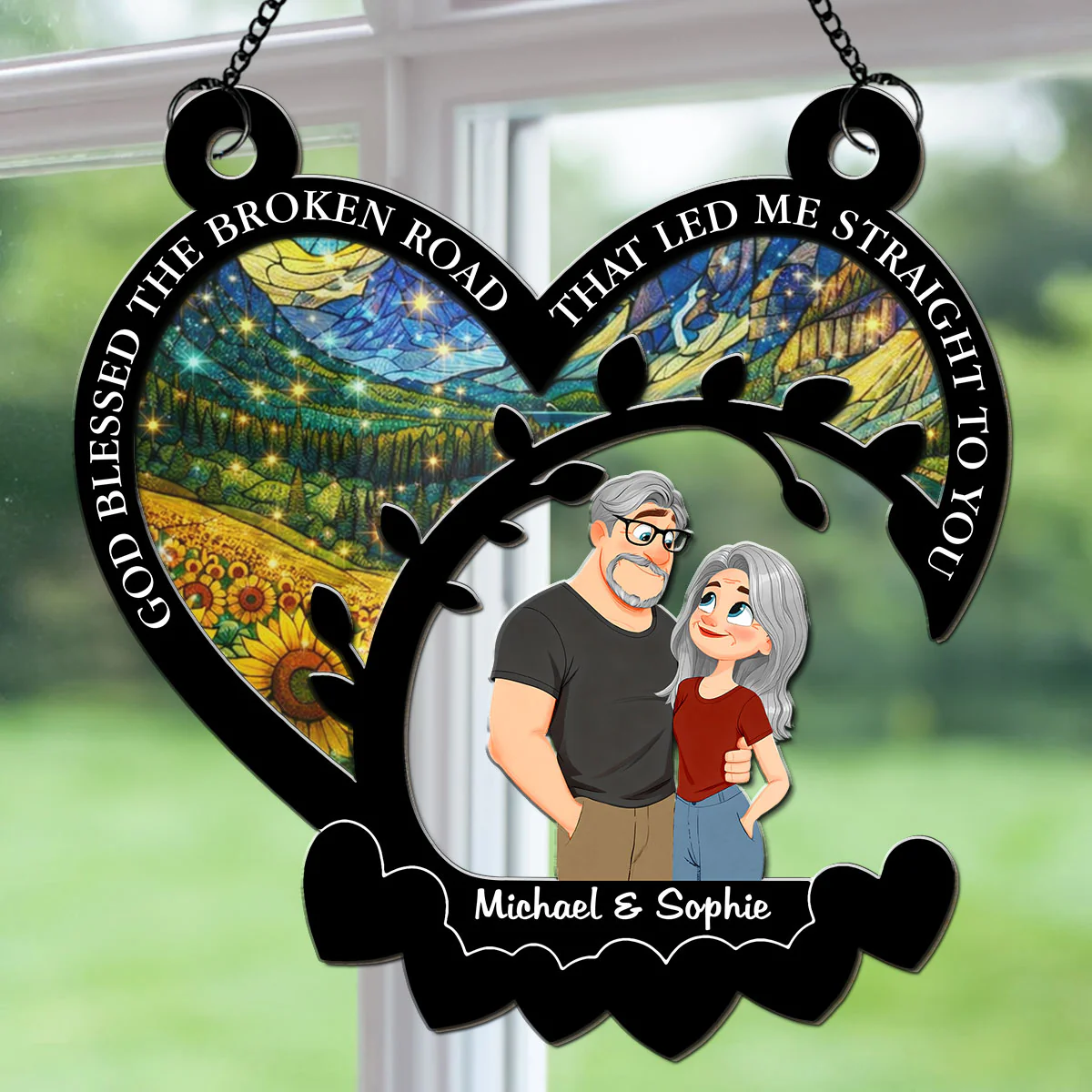 The Broken Road - Personalized Custom Suncatcher