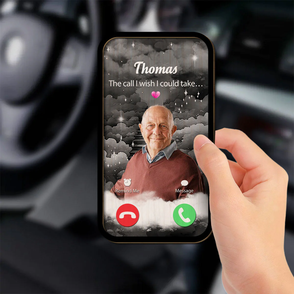 The Call I Wish I Could Take - Personalized Custom Car Visor Clip - Image 3