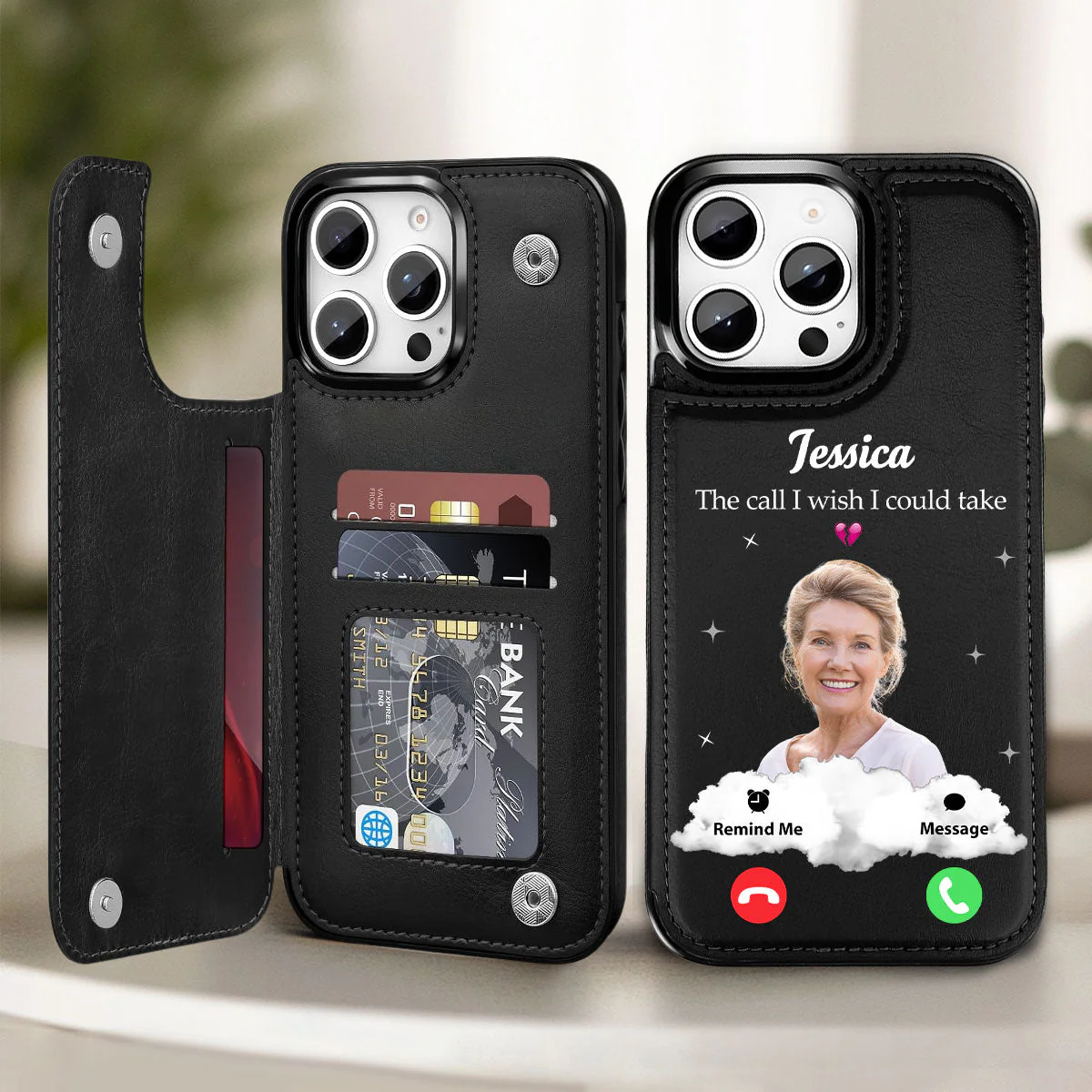 The Call I Wish I Could Take - Personalized Custom Leather Phone Case - Image 2
