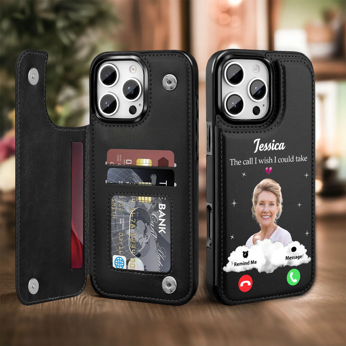 The Call I Wish I Could Take - Personalized Custom Leather Phone Case - Image 4