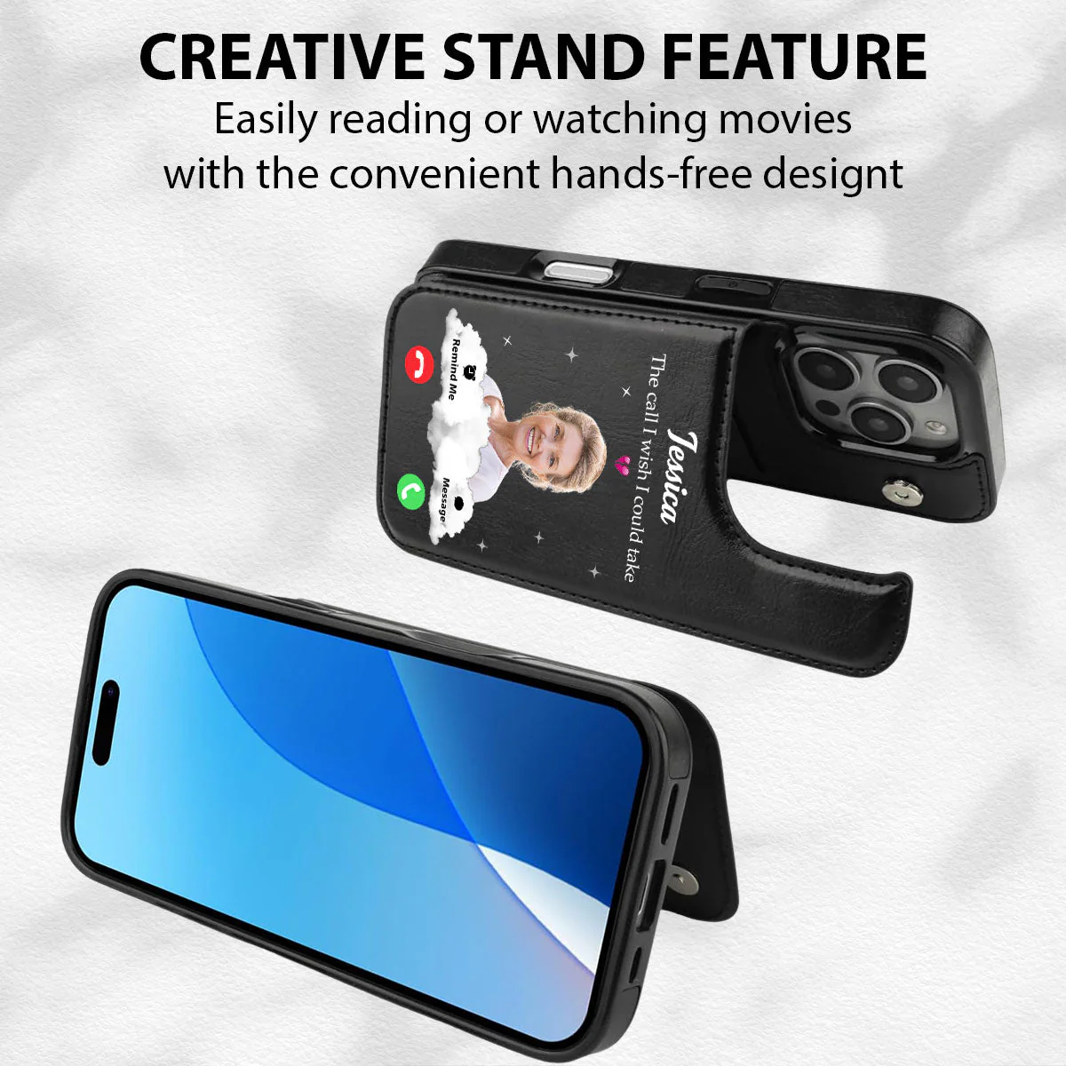 The Call I Wish I Could Take - Personalized Custom Leather Phone Case - Image 6