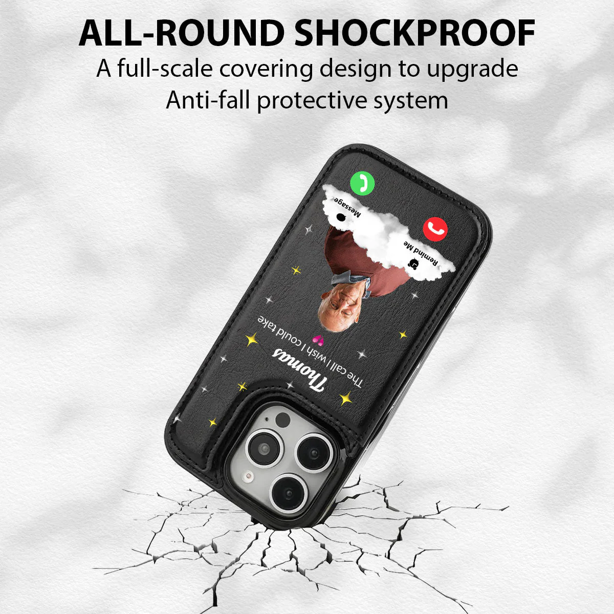 The Call I Wish I Could Take - Personalized Custom Leather Phone Case - Image 7