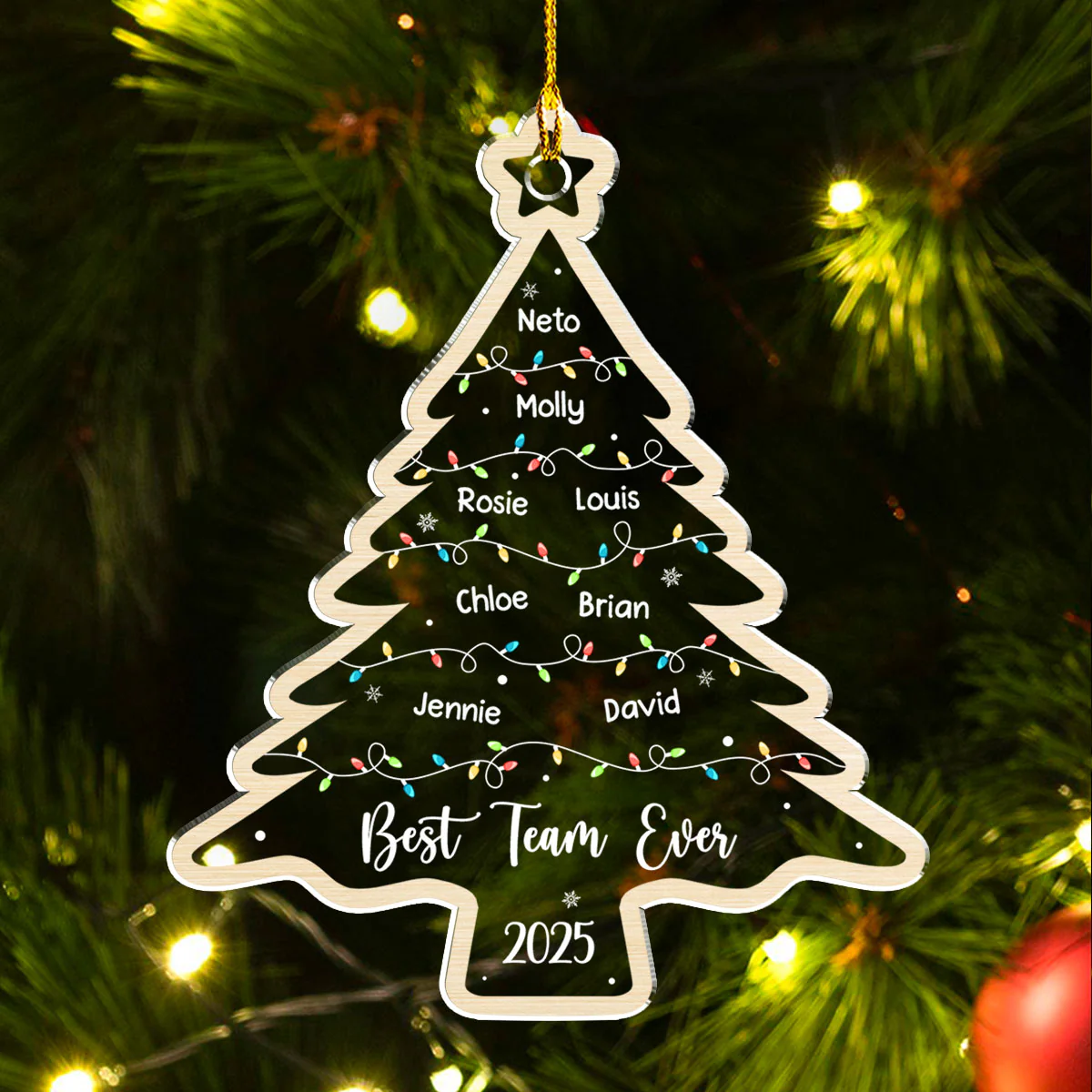 The Christmas Crew - Personalized Custom Acrylic Ornament - Image 3