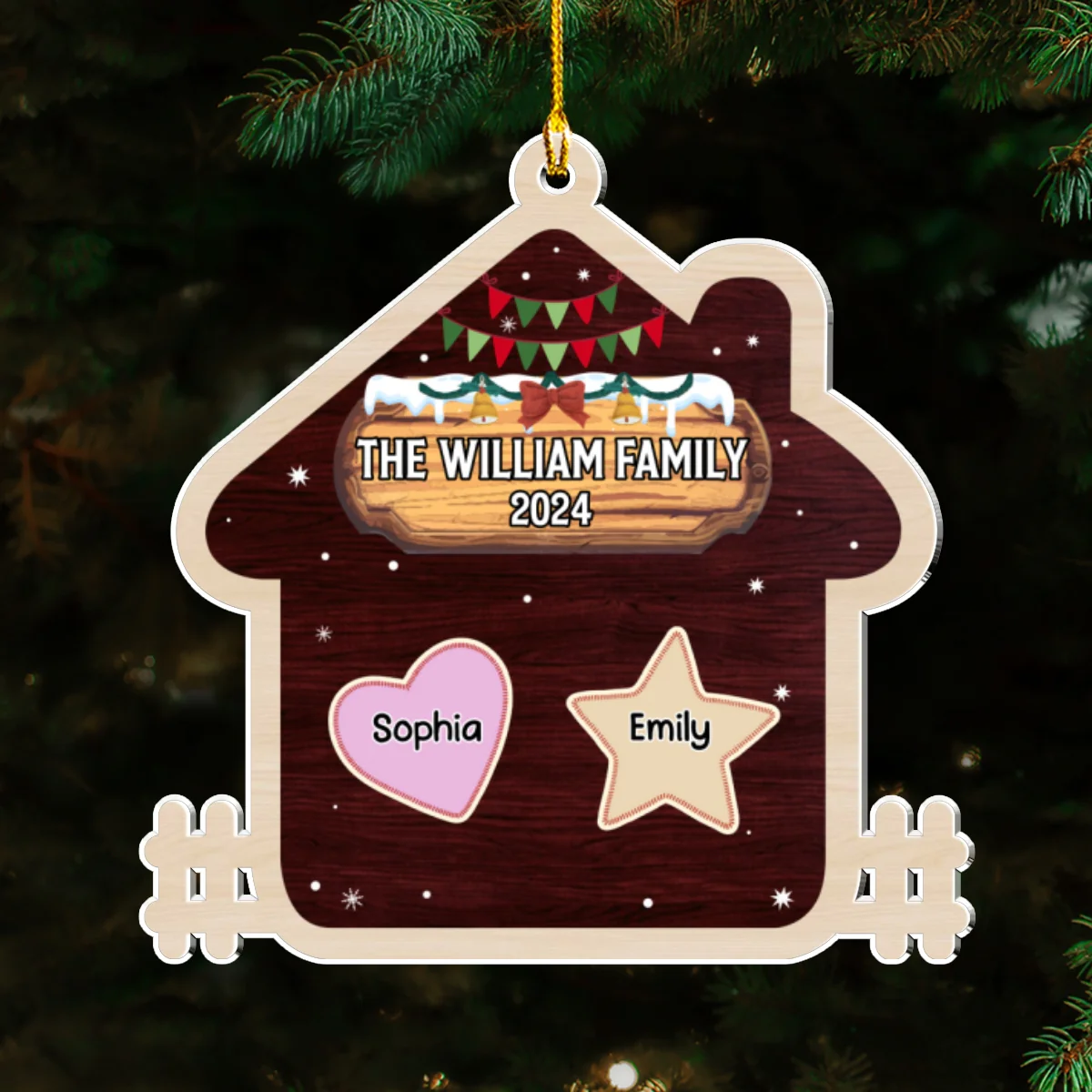 The Christmas House - Personalized Custom Acrylic Ornament - Image 6