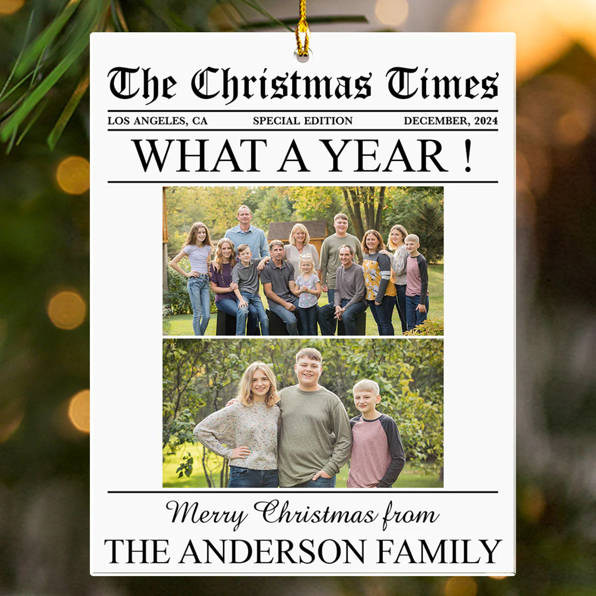 The Christmas Times - Personalized Custom Acrylic Ornament - Image 3