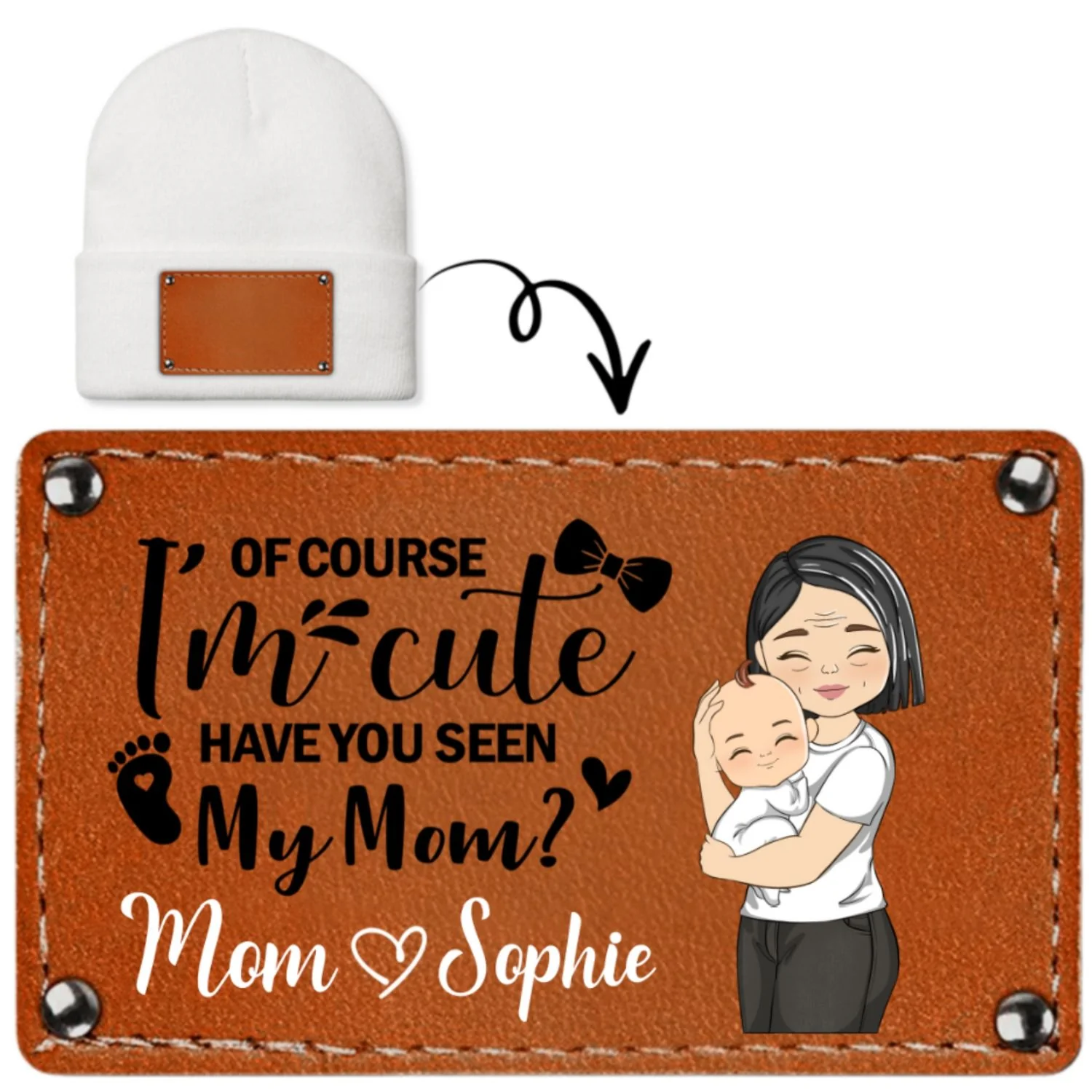 The Cutest Baby - Personalized Custom Beanie - Image 4