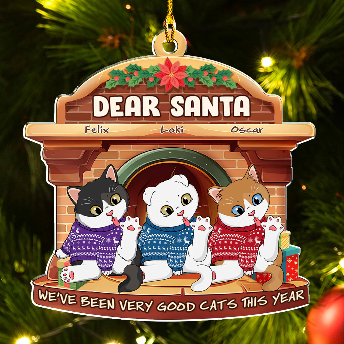 The Cutest Santa Paws - Personalized Custom Acrylic Ornament - Image 3