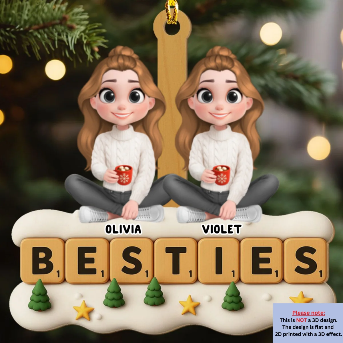 The Cutest Squad - Personalized Custom 3D Effect Wood Ornament - Image 6
