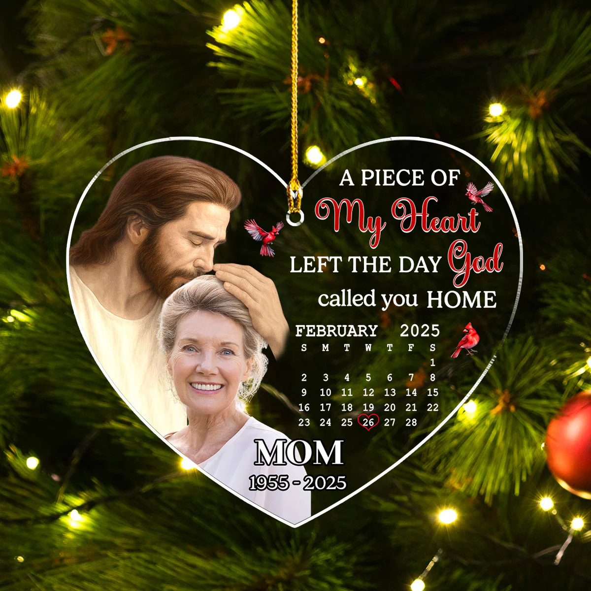 The Day God Called You Home - Personalized Custom Acrylic Ornament - Image 5
