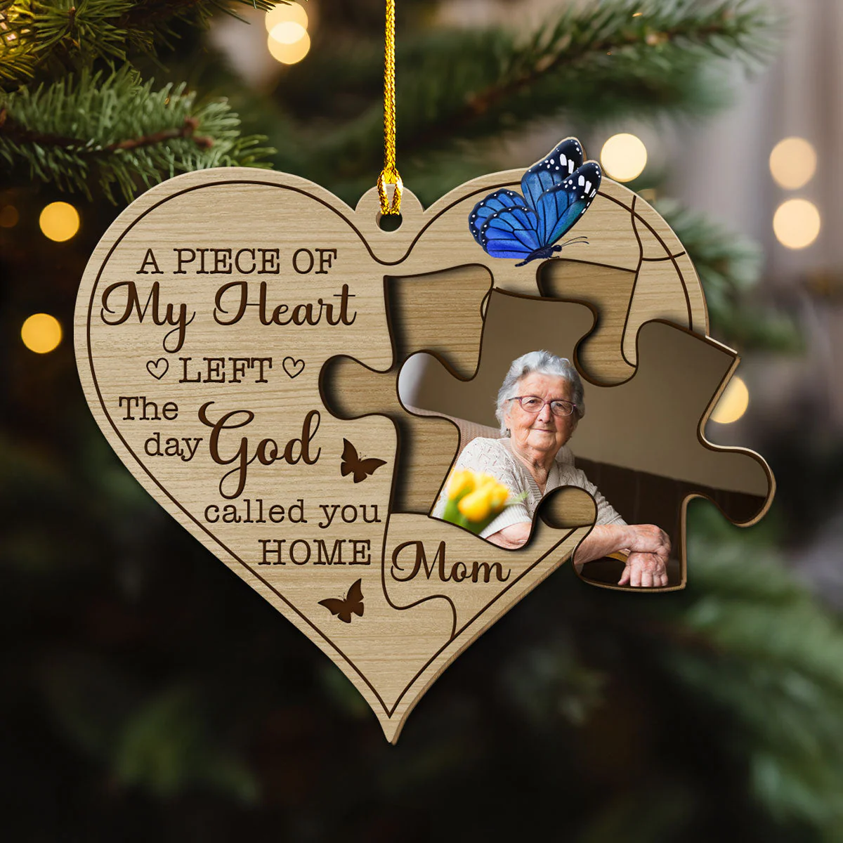The Day God Called You Home - Personalized Custom Wood Ornament - Image 2