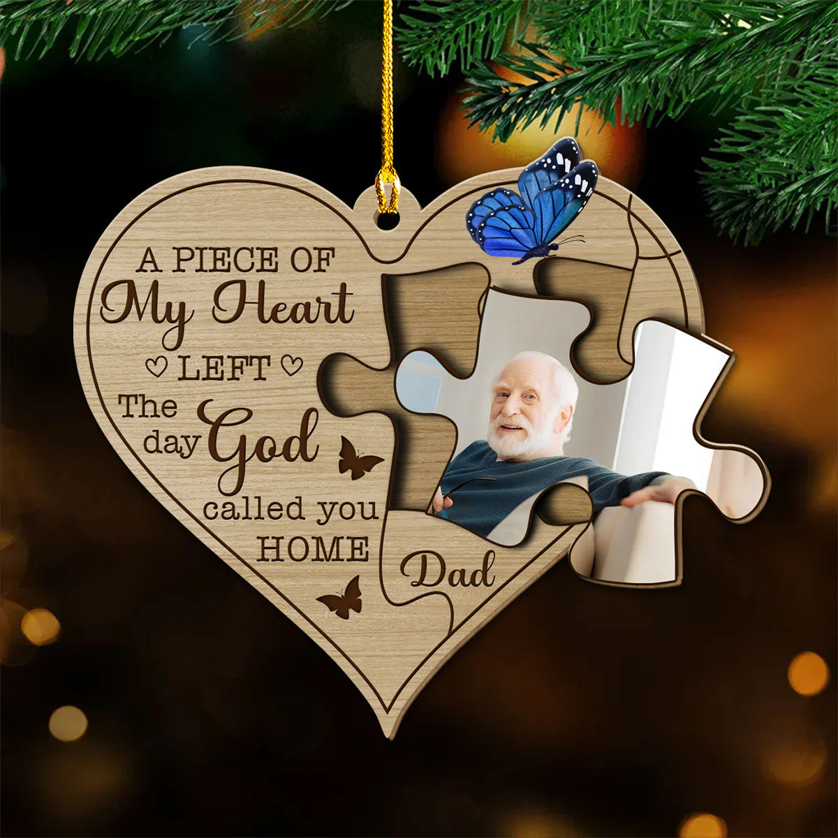 The Day God Called You Home - Personalized Custom Wood Ornament - Image 3