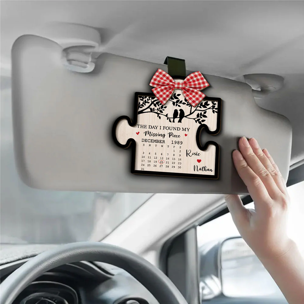The Day I Found My Missing Piece - Personalized Custom Car Visor Clip - Image 3