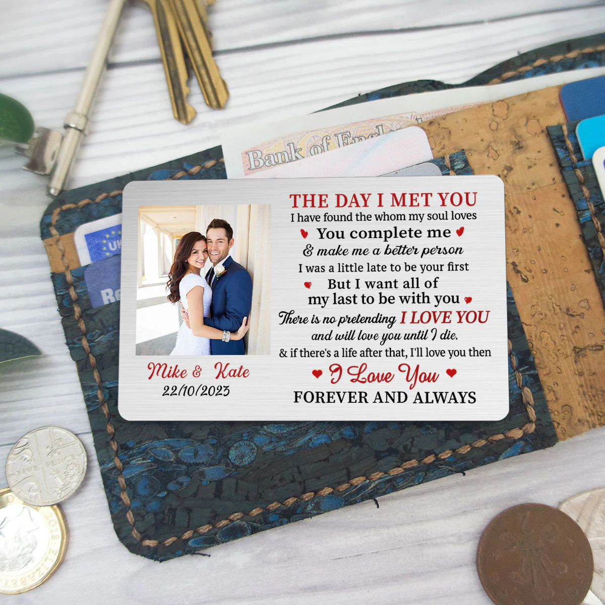 The Day I Met You - Personalized Custom Wallet Card - Image 3