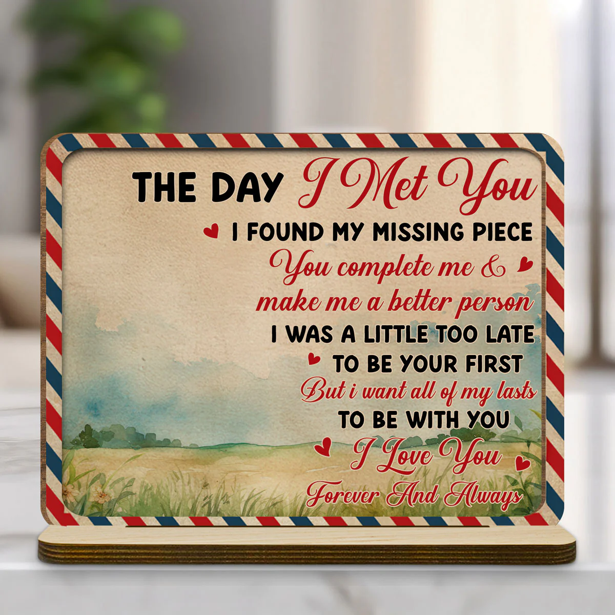 The Day - Personalized Custom 2-Layer Wood Plaque With Flat Base - Image 6