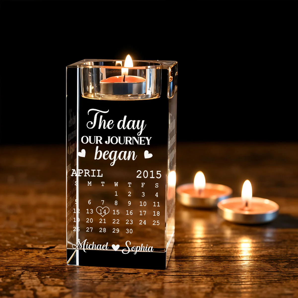 The Day - Personalized Custom Crystal Candle Holder - Image 5