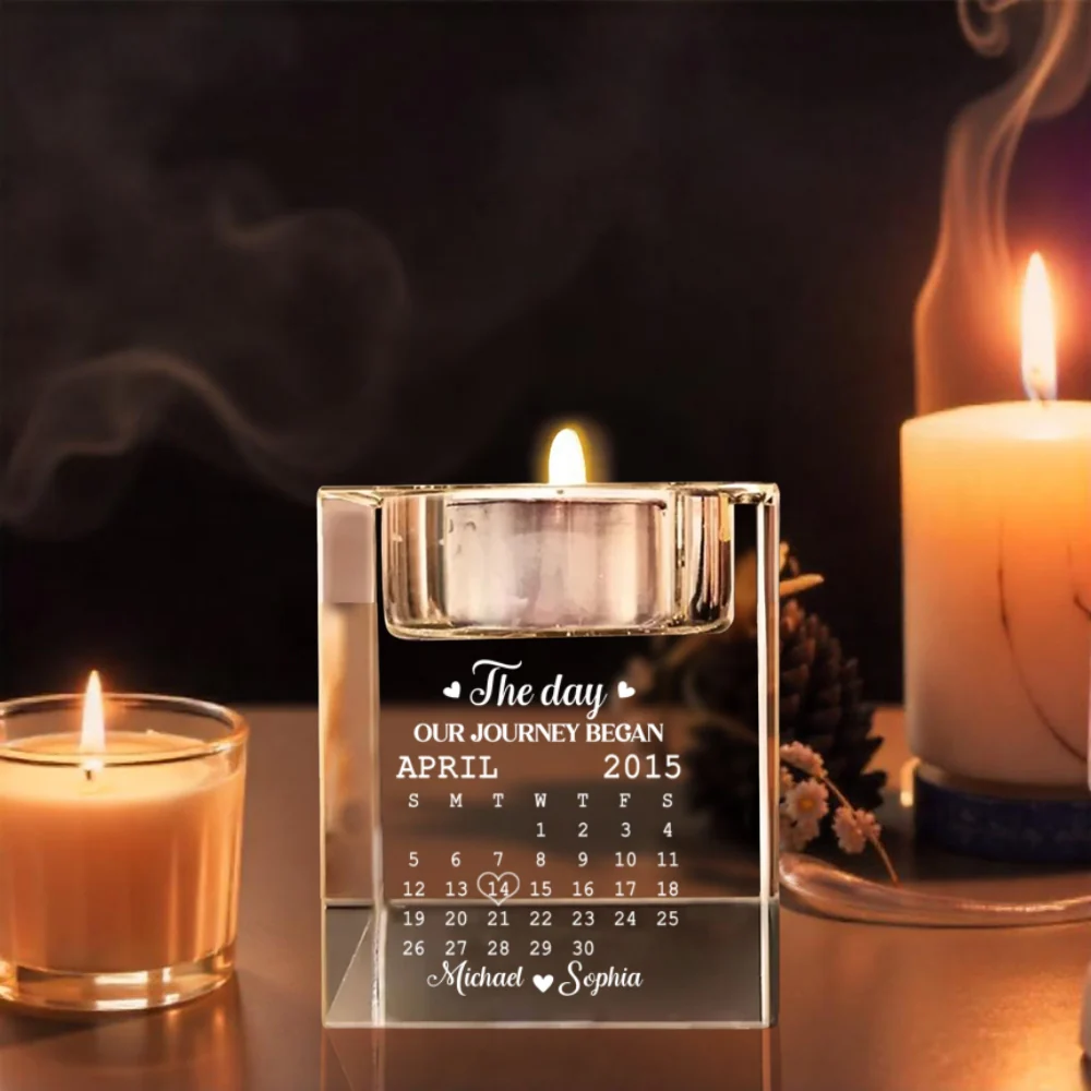 The Day - Personalized Custom Crystal Candle Holder - Image 7