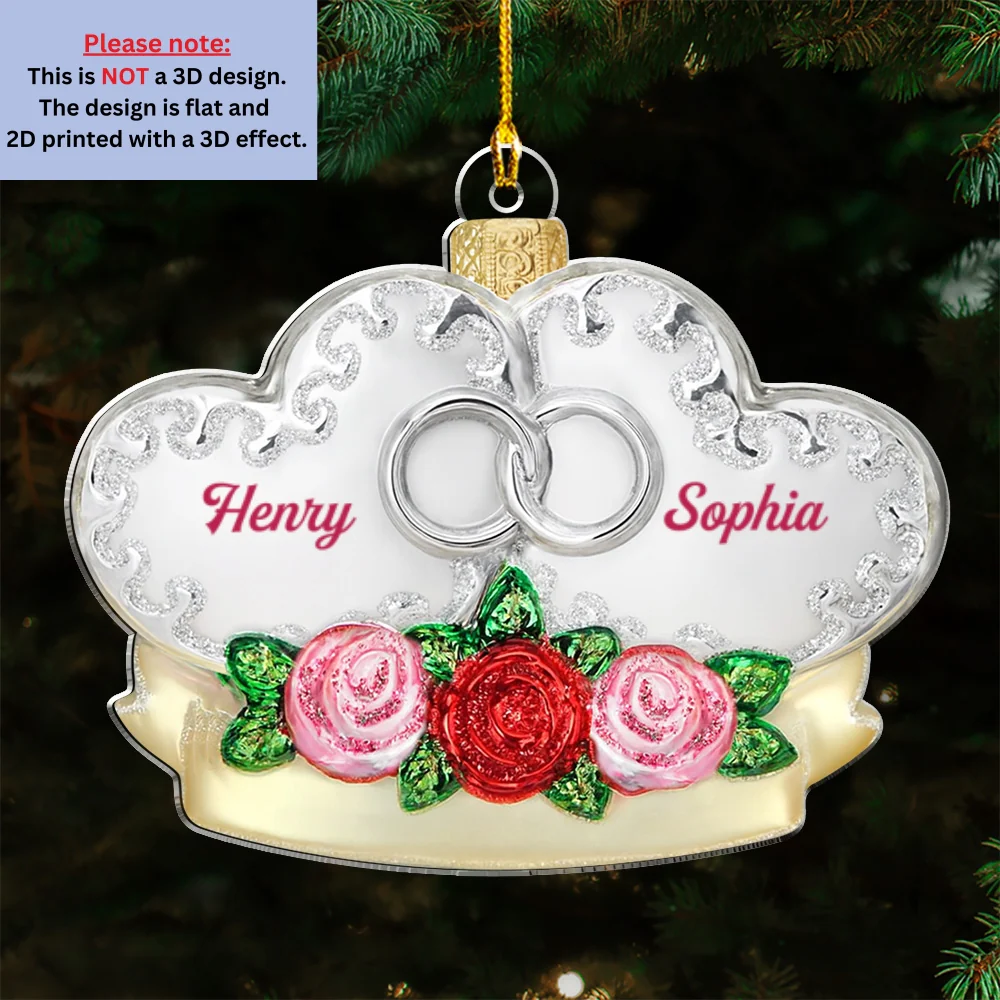 The Day We Got Married - Personalized Custom 3D Effect Acrylic Ornament - Image 6