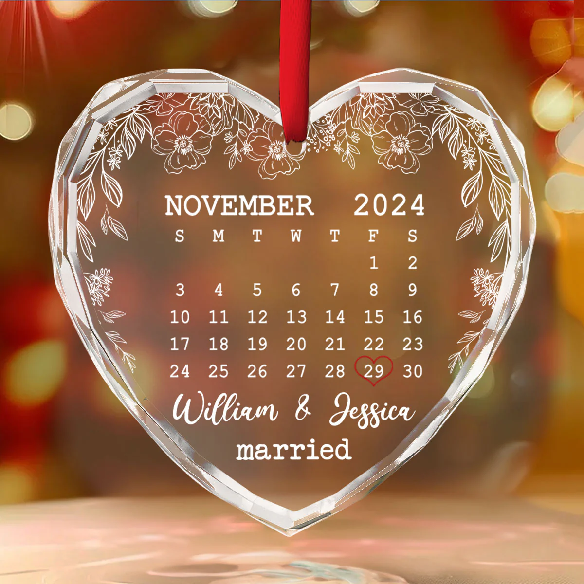 The Day We Met - Personalized Custom Glass Ornament - Image 4
