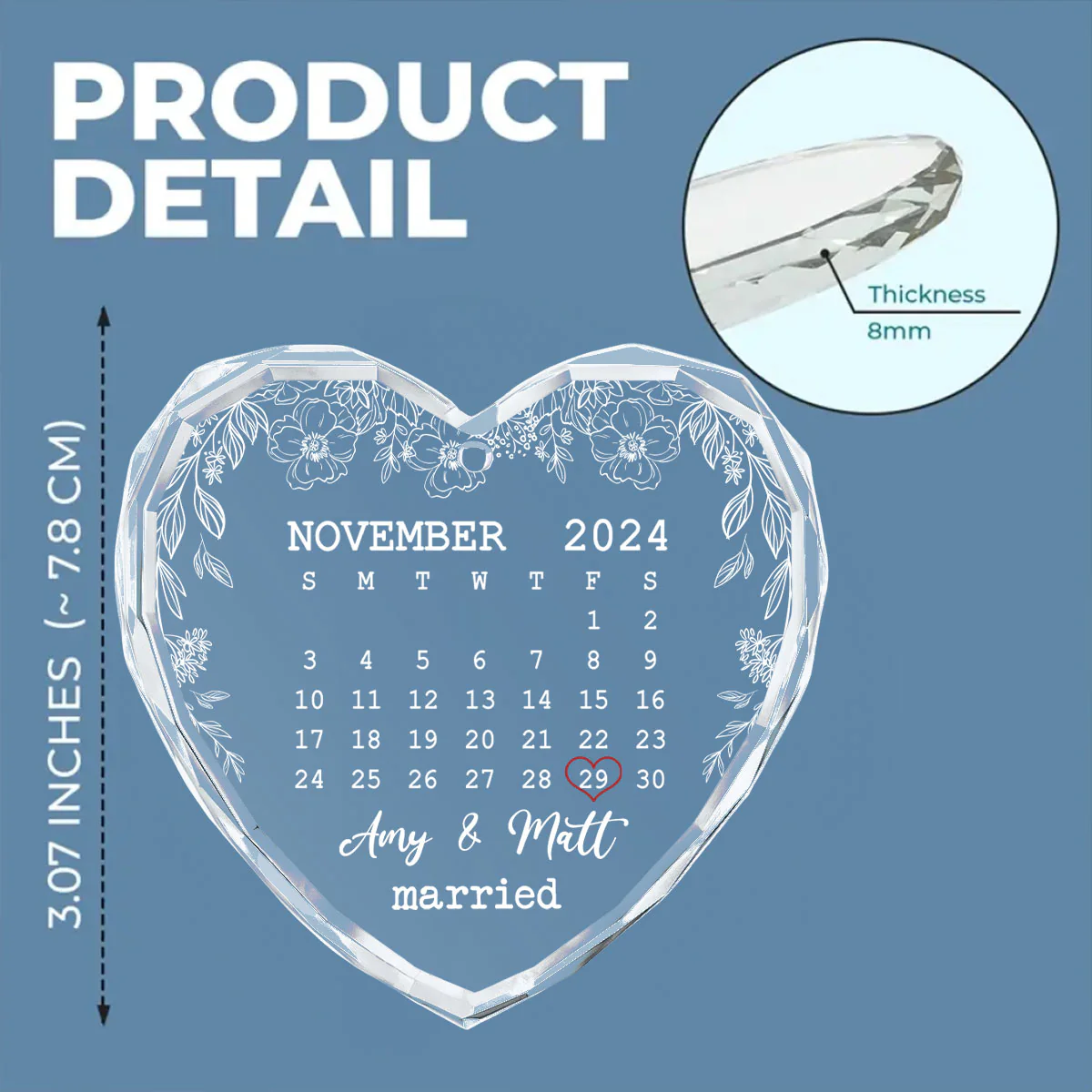 The Day We Met - Personalized Custom Glass Ornament - Image 5