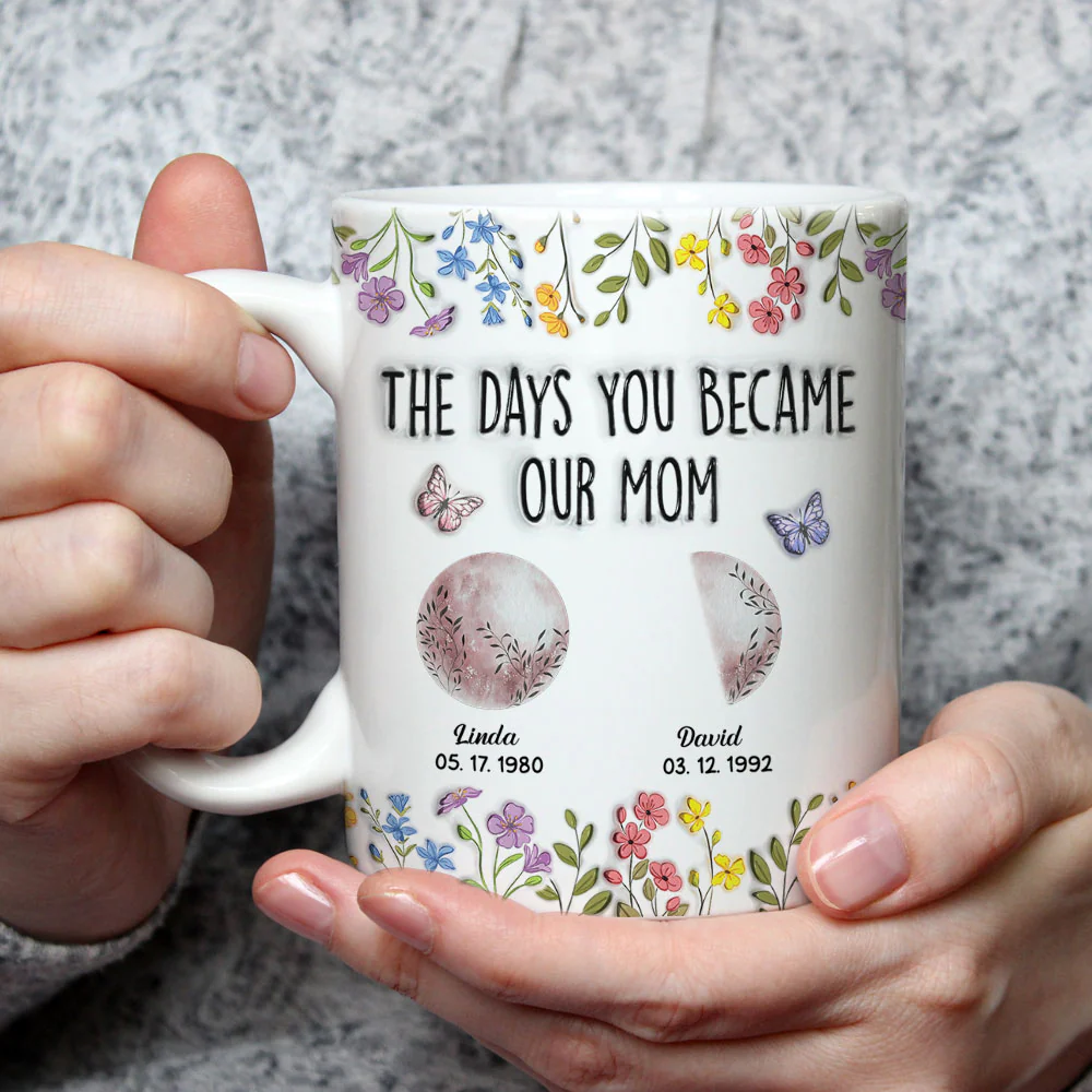 The Days You Became Mom - Personalized Custom 3D Inflated Effect Mug - Image 3